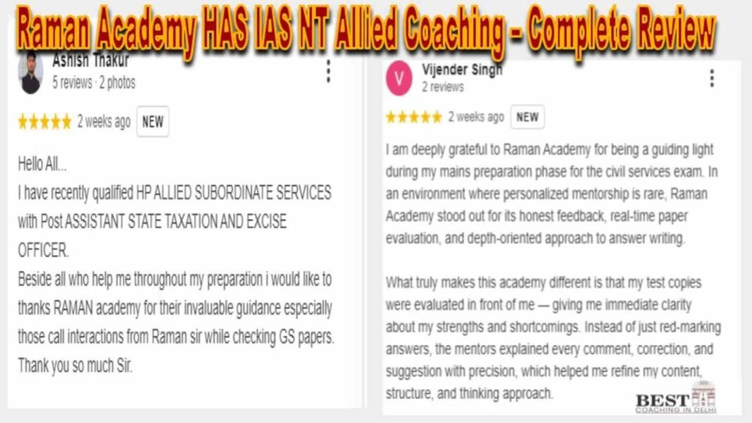 Raman Academy coaching classroom for HAS IAS NT Allied preparation in Shimla